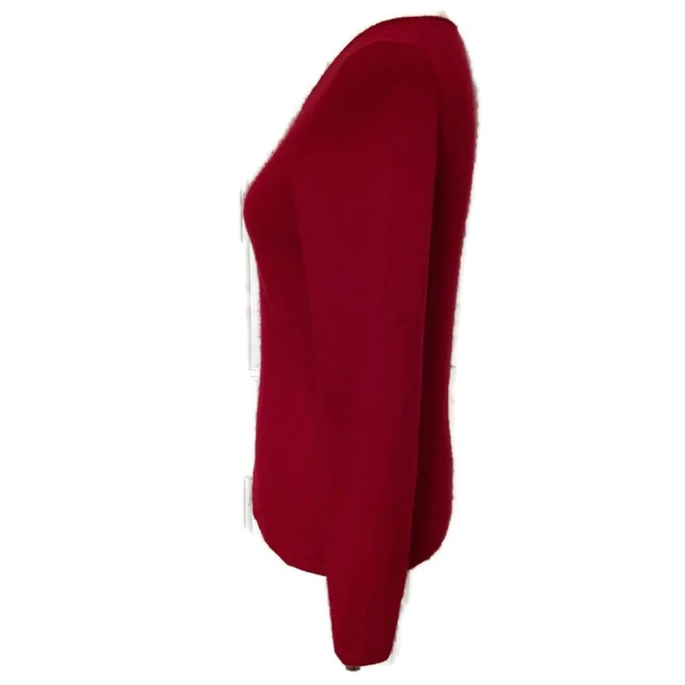TWEEDS SWEATER SCOOP NECK CASHMERE RED LONG SLEEVE SIZE LARGE L